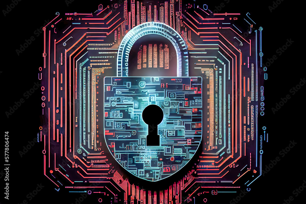 Poster shield in the form of a castle. data protection concept. generative ai, generative, ai
