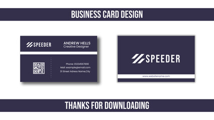 Fototapeta premium Modern and simple business card design.Double-sided Vector creative business card design template, Corporate visiting card layout.Clean professional business card template.