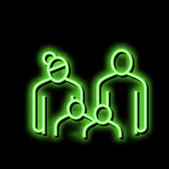 family law dictionary neon glow icon illustration