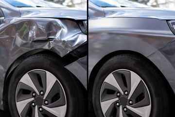 Photo Of Car Dent Repair Before - obrazy, fototapety, plakaty