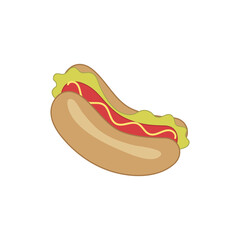 Hot dog. Vector isolated flat illustration fast food for poster, menus, brochure, web and icon fast food