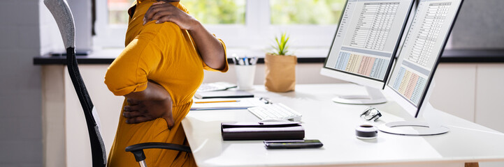 Back Pain Bad Posture Woman Sitting