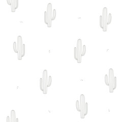 Hand drawn vector illustration of cactus with sand in faded green color