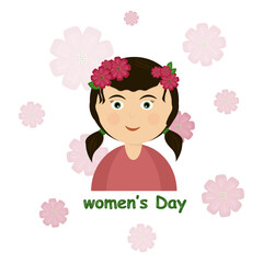 girl in flowers.vector illustration for women's day