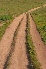 Fototapeta na wymiar Lonely Track on a Coastal Ridge