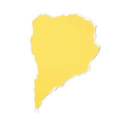 round piece of torn yellow paper, speech bubble from torn paper for scrapbooking