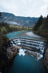 Lechfall Lech in Füssen Füßen Fuessen Wasserfall