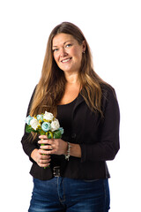 Casual bride with bouquet