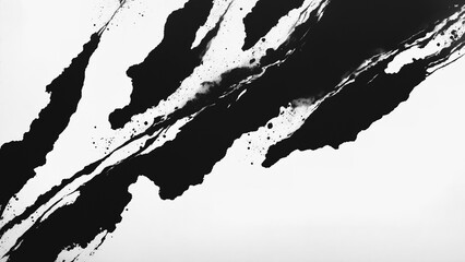 Fototapeta premium Grunge ink paint, black ink blot, abstract black water color on white background 