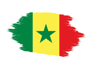 Grunge Senegal Flag. Senegal Flag with Grunge Texture. Vector illustration