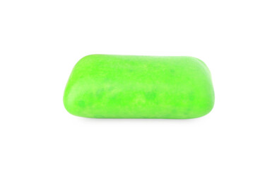 One tasty green chewing gum isolated on white