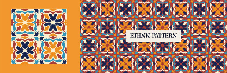 Vintage Traditional ornamental Ethnic seamless pattern. Patchwork Boho geometric ornament for scrapbooking