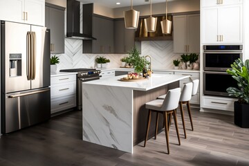 Modern kitchen interior - Generative AI