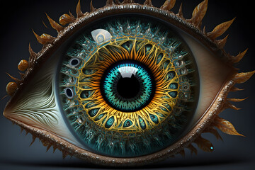 Fototapeta premium Colorful abstract eye. Generative AI