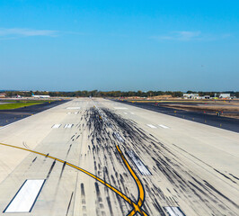 empty runway at the airport