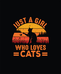 Just a girl who loves cats pet T shirt design