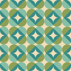 Retro seamless pattern from the 50s and 60s. Seamless abstract Vintage background in sixties style. Vector illustration - 577821243
