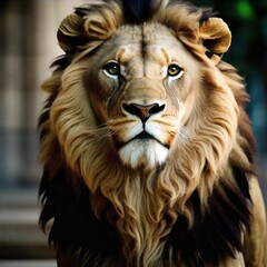 Fototapeta premium portrait of a lion. Generative AI