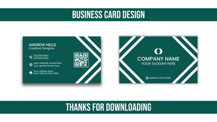 Modern Business Card Template Design 2023.Minimal Corporate Visiting Card, Double-sided creative business card layout.