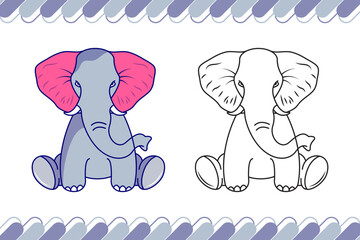 Elephant coloring page for kids