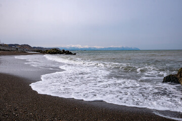 小平町の海岸にて（北海道留萌郡小平町）