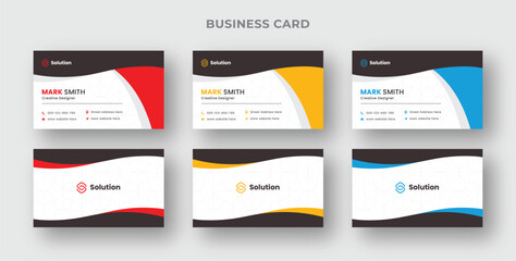 Creative and modern business card template with color variation