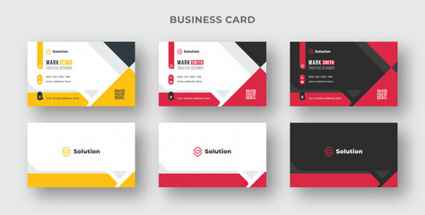 Creative and modern business card template with color variation