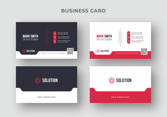 Corporate business card set with abstract background