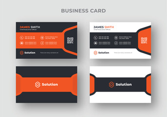 Corporate business card set with abstract background