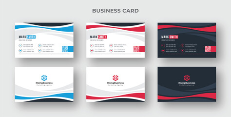 Corporate business card set with abstract background