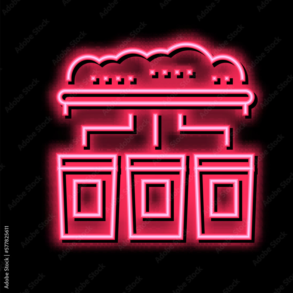 Poster garbage sorting machine color icon vector illustration