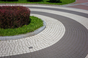 street stone pavers lined with a pattern