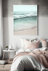 Modern interior background, light colors created with AI	
