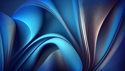 Abstract luxury gradient blue wave background, Generative AI