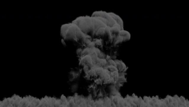 smoke explosion on black background