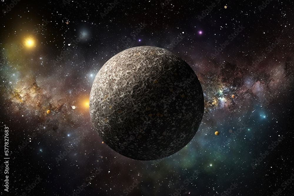 Wall mural planets in space. fantasy galaxy generative ai background
