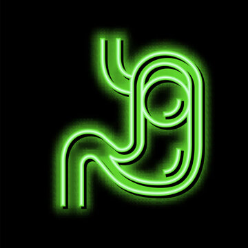bloating bariatric neon glow icon illustration