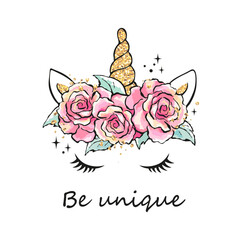 Art. Little unicorn. Fashionable ink and watercolor style. Dream come true text. Fashion illustration drawing in modern style for clothes. [преобразованный]