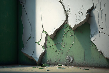 Wall with cracked paint. Generative AI