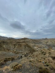 desert landscape with sky and clouds