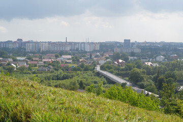 Fototapeta na wymiar Panoramic view of Ivano-Frankivsk city in western Ukraine