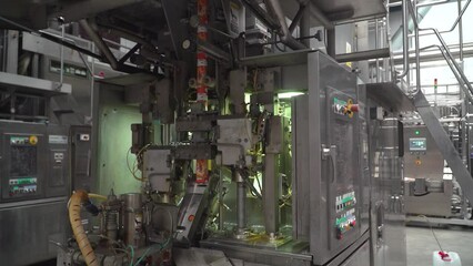 Juice production. Juice production and packaging. Plant for processing fruit into juices. Production line for juice packaging.