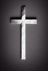 large metal old christian cross, generative AI