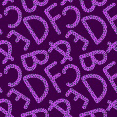 Cartoon polka dots school seamless alphabet pattern for kids clothes print and fabrics and linens