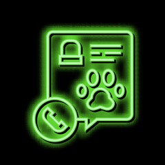 calling pet funeral service neon glow icon illustration