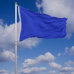Blue On White Flag