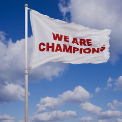 We Are Champions On White Flag