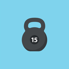 Vector illustration of kettlebell icon for sports, healthy lifestyle, sports in gym, sports at home.