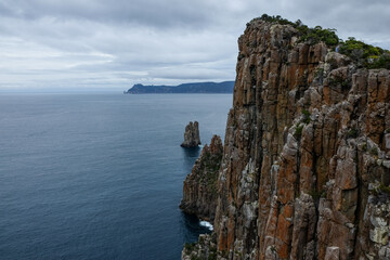 The cliffs of Cape Hauy in Tasmania, Australi