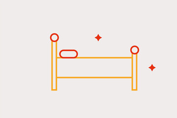 Minimalistic rest vector illustration in flat style design. Geometric hotel icon for website,app,ui ux,web design,business,marketing,landing,web development concept
